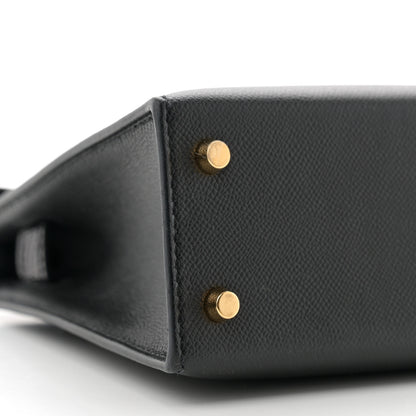 Hermes Madame Calfskin Lizard Mini Kelly Sellier Touch 20 Black 9 of 14