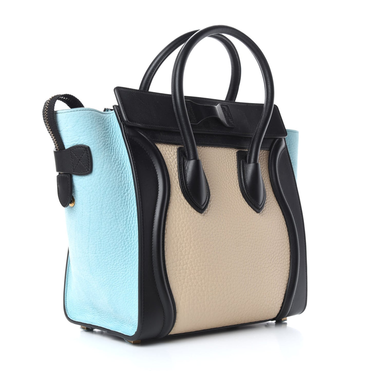 Bullhide Drummed Calfskin Micro Tri-Color Luggage Antarctic