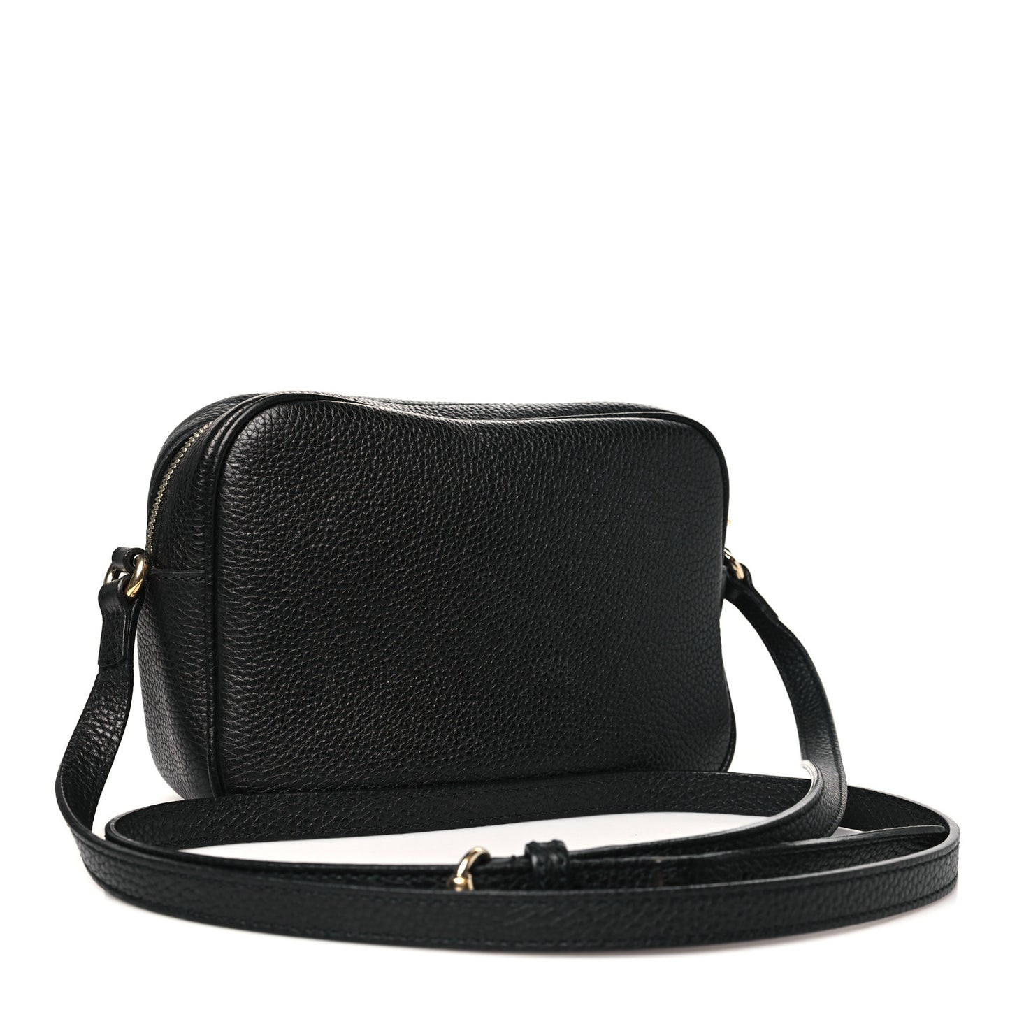 Pebbled Calfskin Small Soho Disco Bag Black