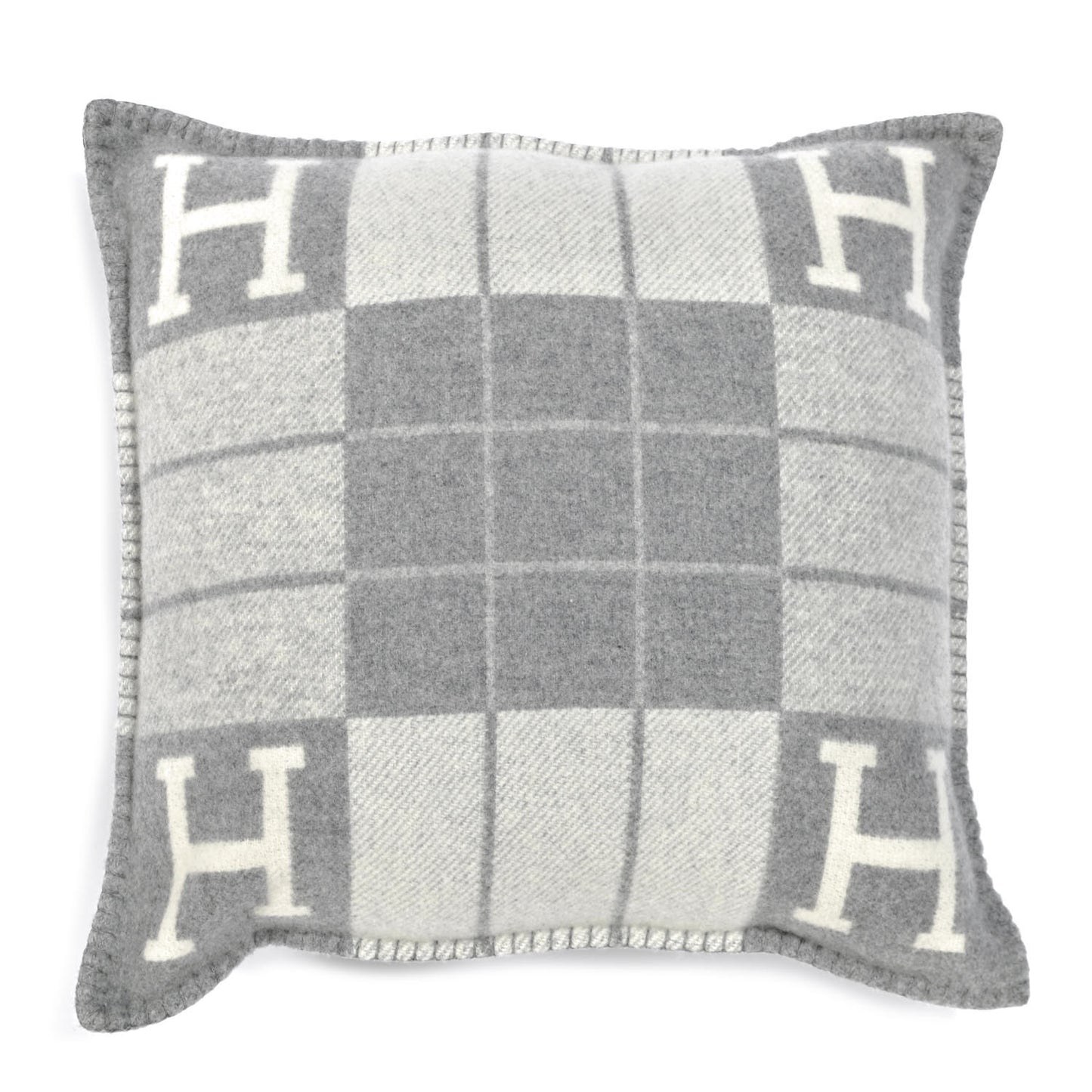 Wool Cashmere Avalon III Pillow PM Ecru Gris Clair