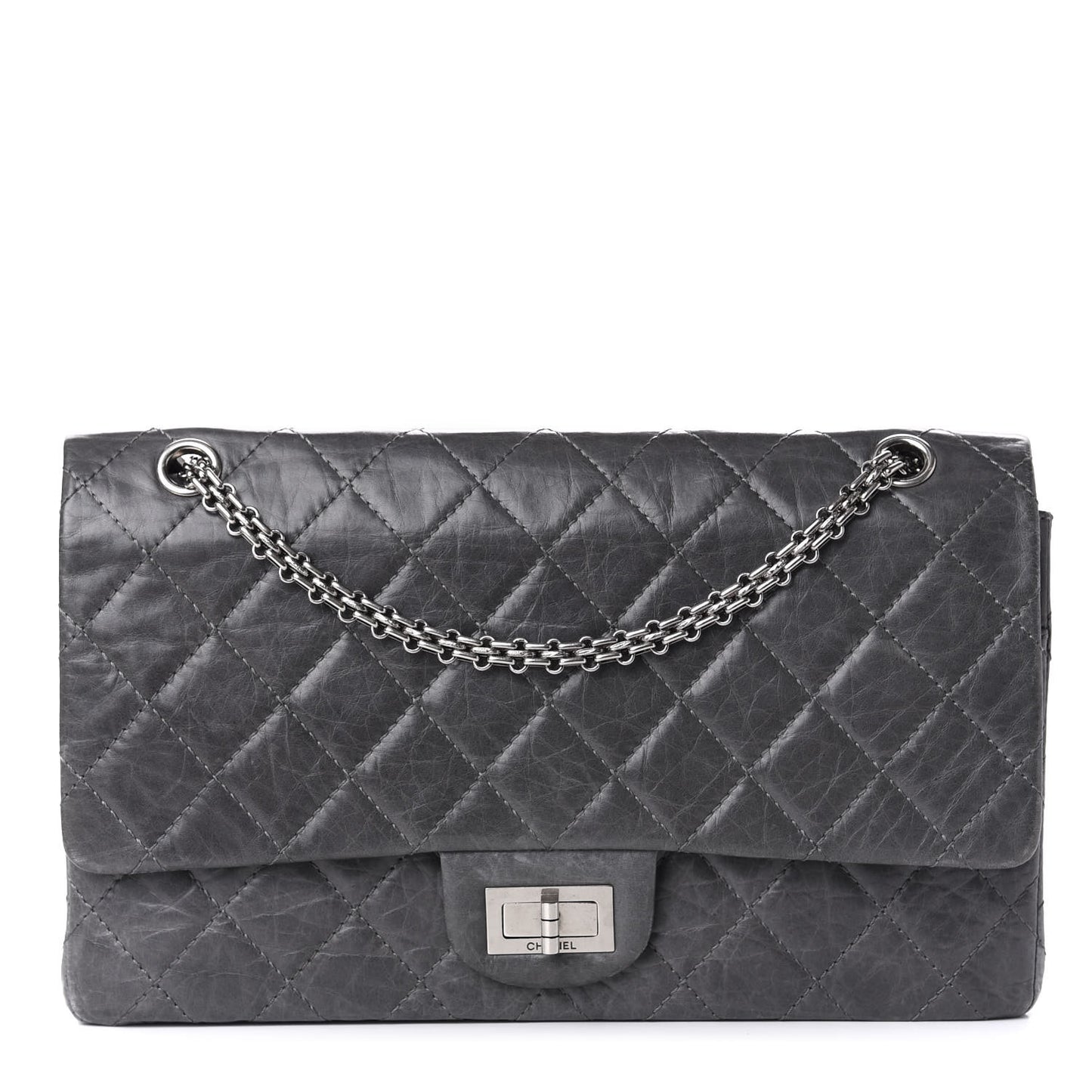 Aged Calfskin Quilted 50th Anniversary 2.55 Reissue 227 Flap Grey
