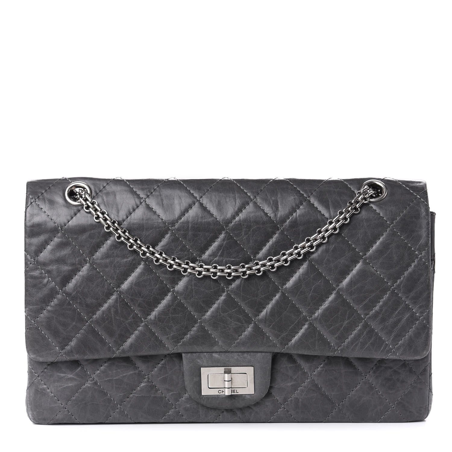 Chanel Aged Calfskin Quilted 50th Anniversary 2.55 Reissue 227 Flap Grey 1 of 14