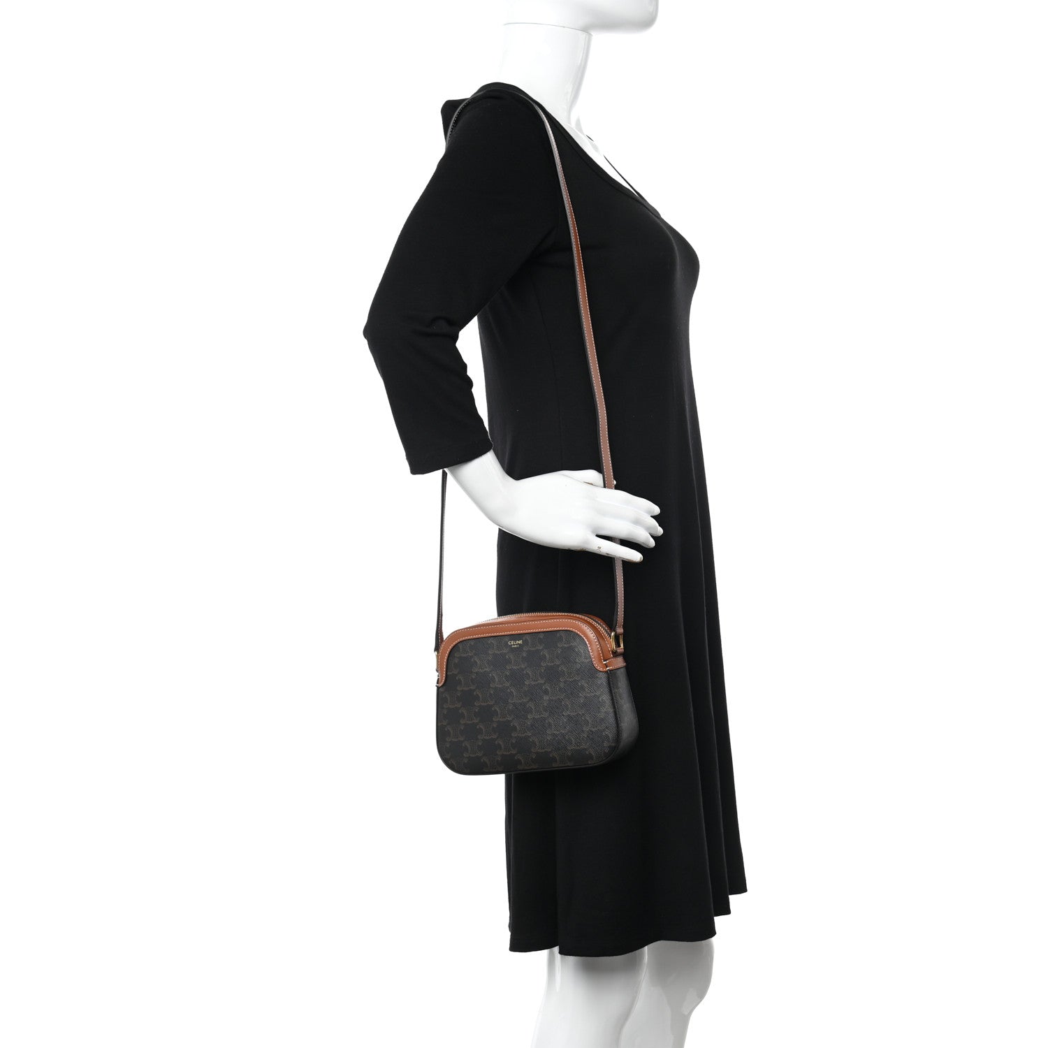 Celine Triomphe Canvas Small Camera Bag Tan 2 of 10