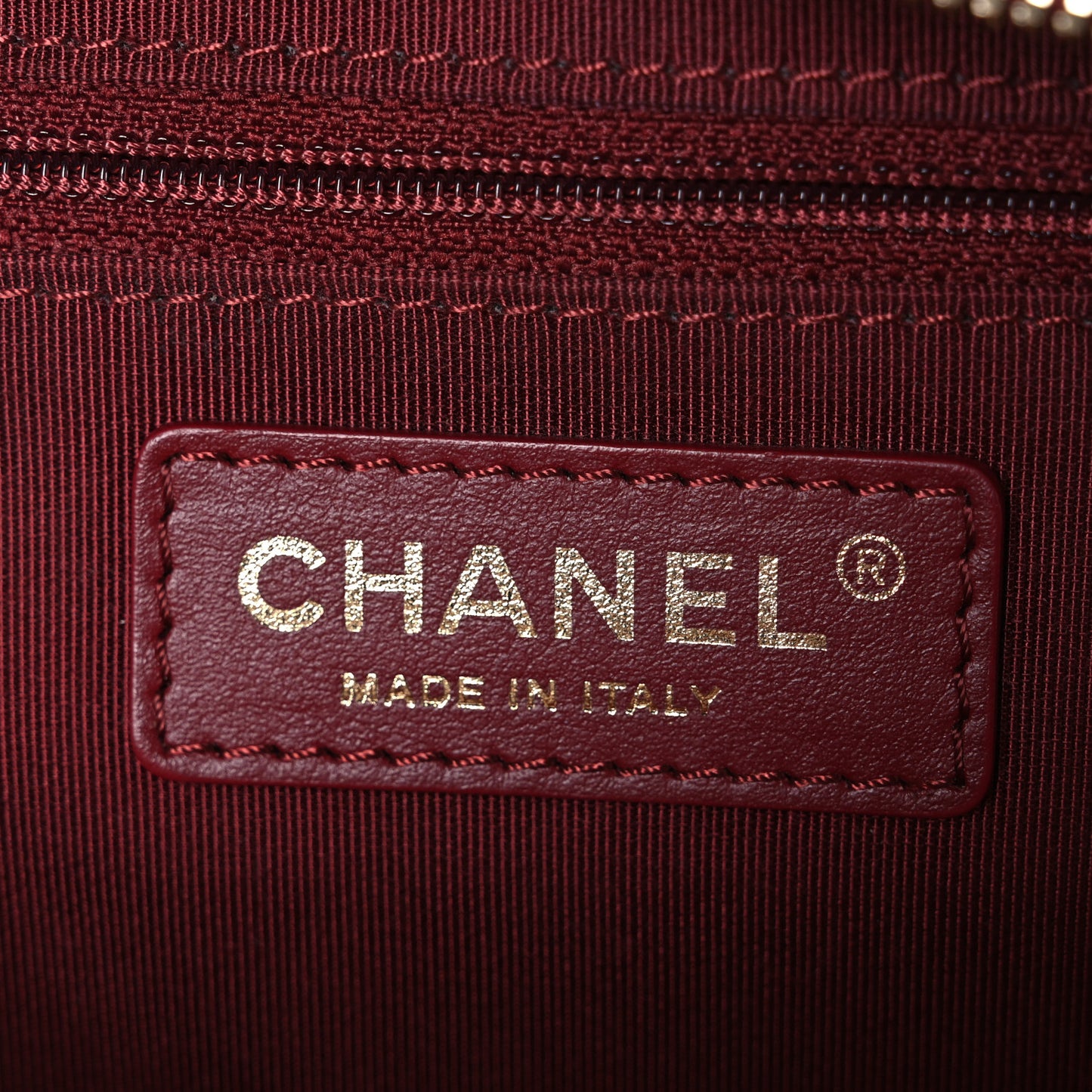 Calfskin Quilted CC Medium Vanity Case Dark Red
