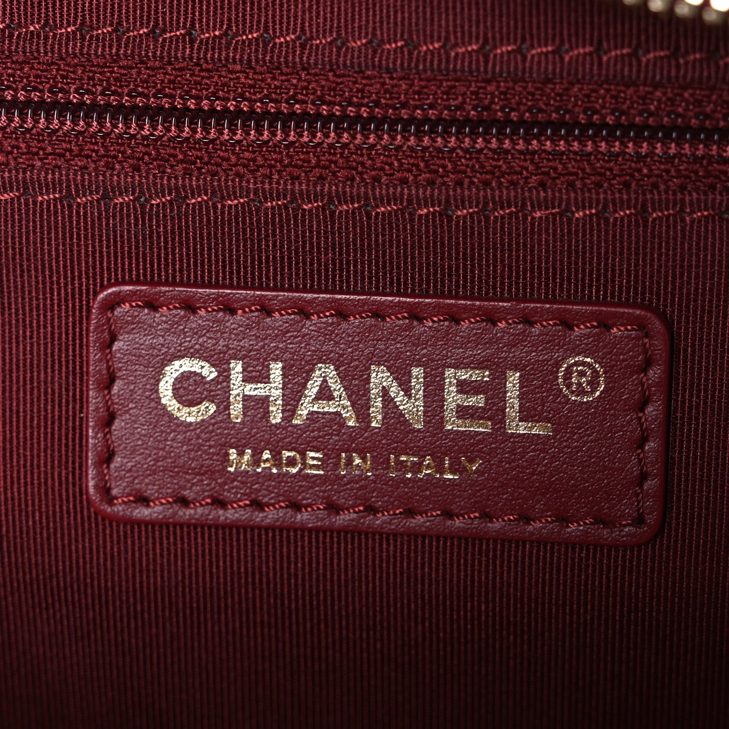 Chanel Calfskin Quilted CC Medium Vanity Case Dark Red 6 of 11