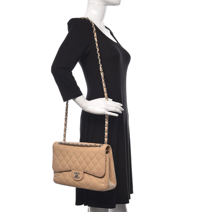 Chanel Caviar Quilted Jumbo Double Flap Beige Clair 2 of 14