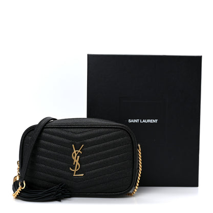Saint Laurent Grain De Poudre Matelasse Monogram Mini Lou Camera Bag Black 10 of 10