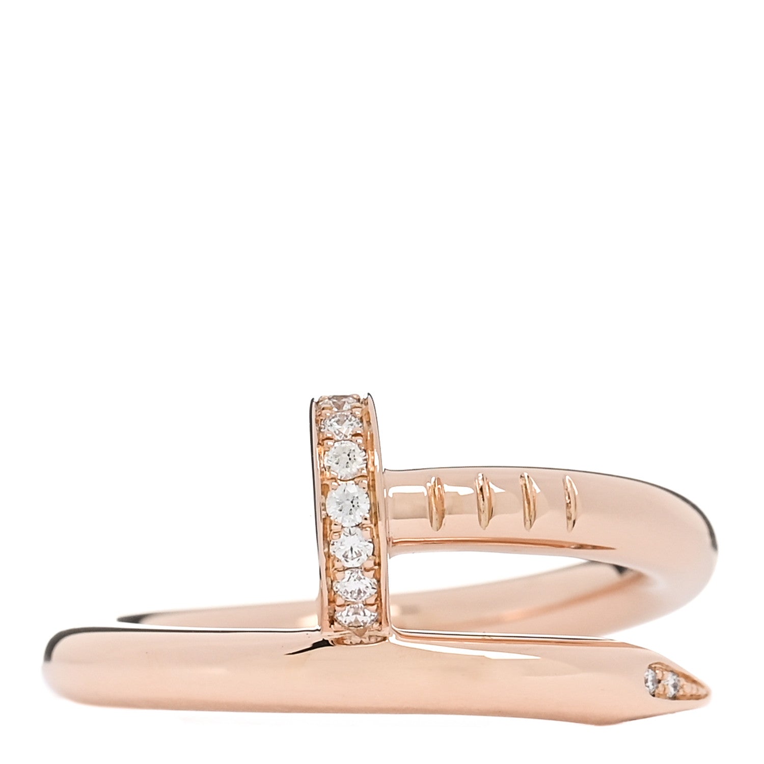 Cartier 18K Pink Gold Diamond Juste Un Clou Ring 50 5.25 1 of 5