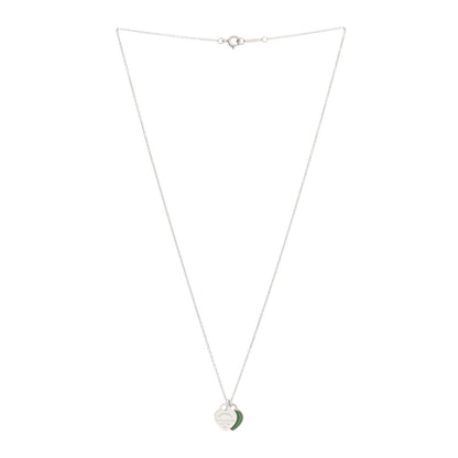 Tiffany Sterling Silver Enamel Return to Tiffany Double Mini Heart Tag Pendant Necklace Blue 3 of 4