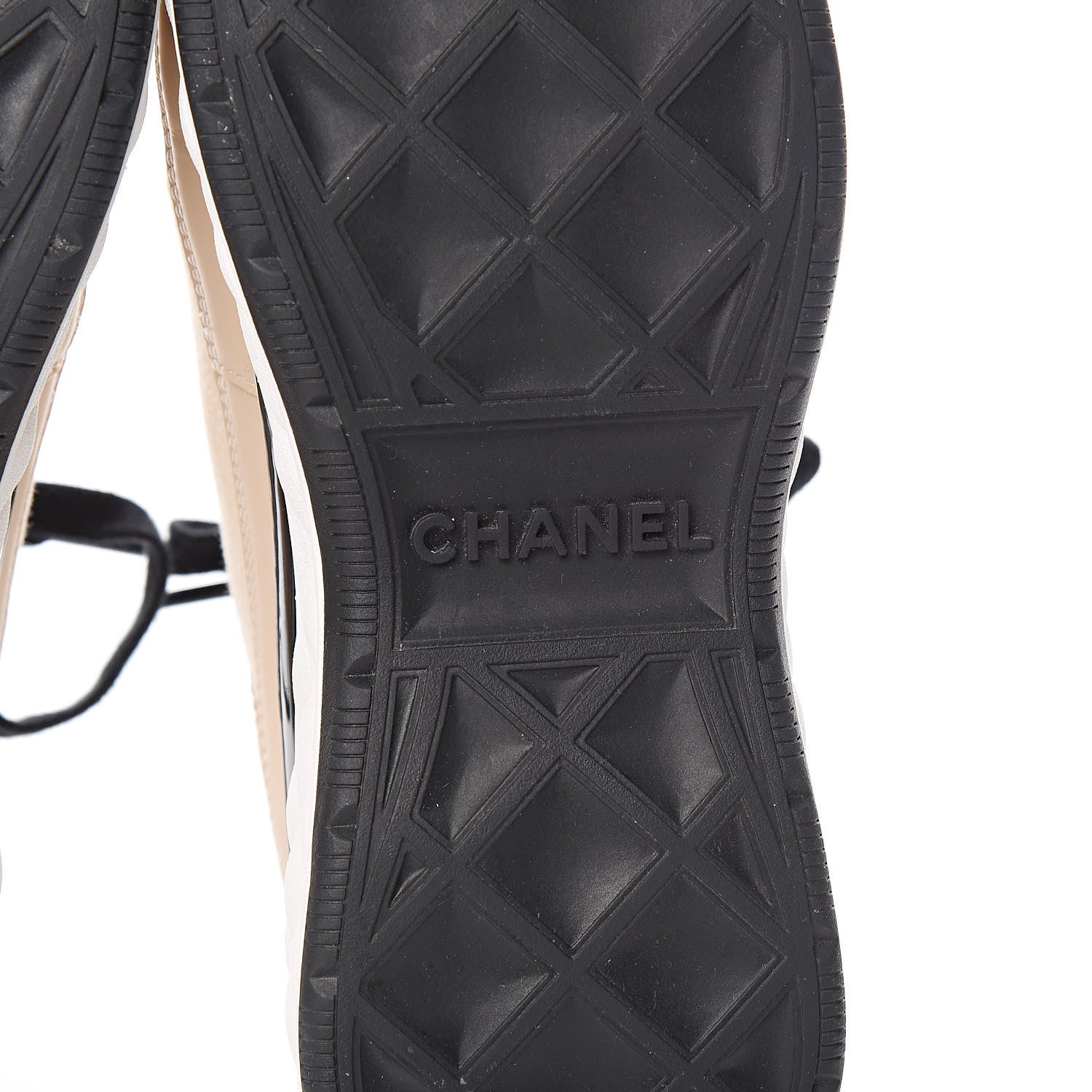 Chanel Fabric Calfskin Suede CC Sneakers 36.5 Beige 6 of 8