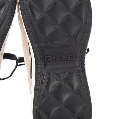 Chanel Fabric Calfskin Suede CC Sneakers 36.5 Beige 6 of 8