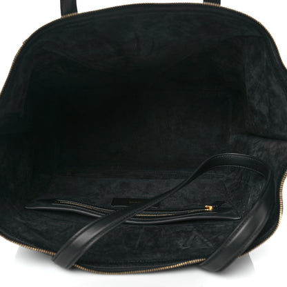 Versace Grained Calfskin Large V Greca Signature Tote Bag Black 5 of 9