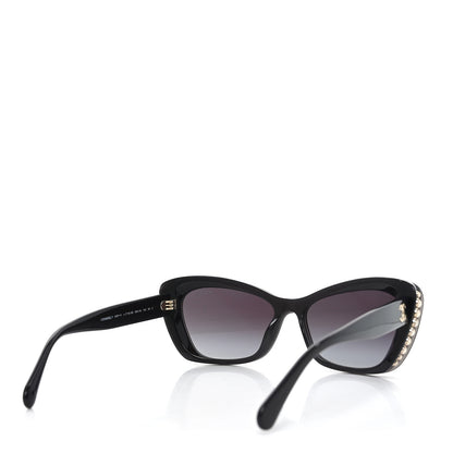Chanel Acetate Pearl Cat Eye CC Sunglasses 5481-H  Black 4 of 7