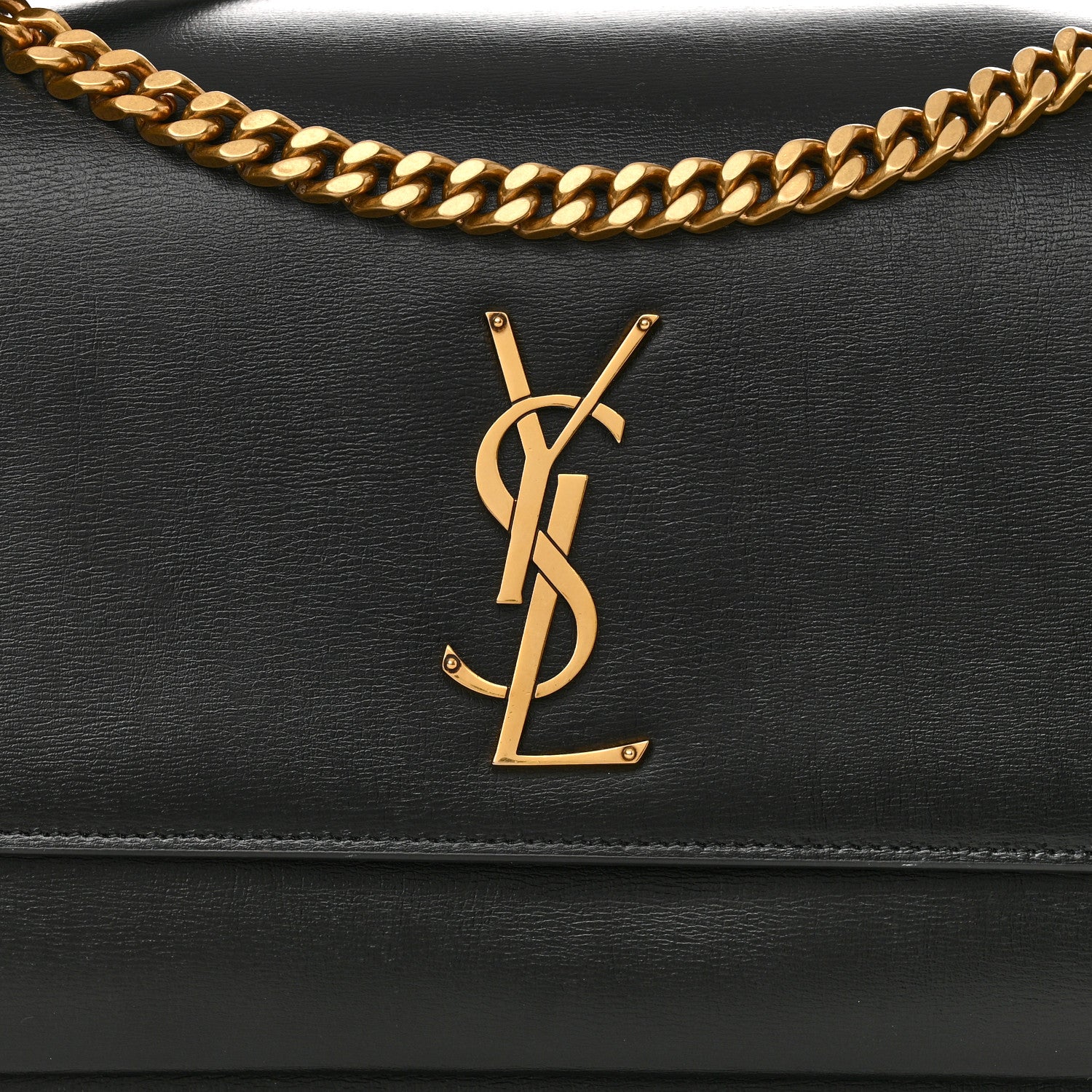 Saint Laurent Calfskin Large Monogram Sunset Black 8 of 13