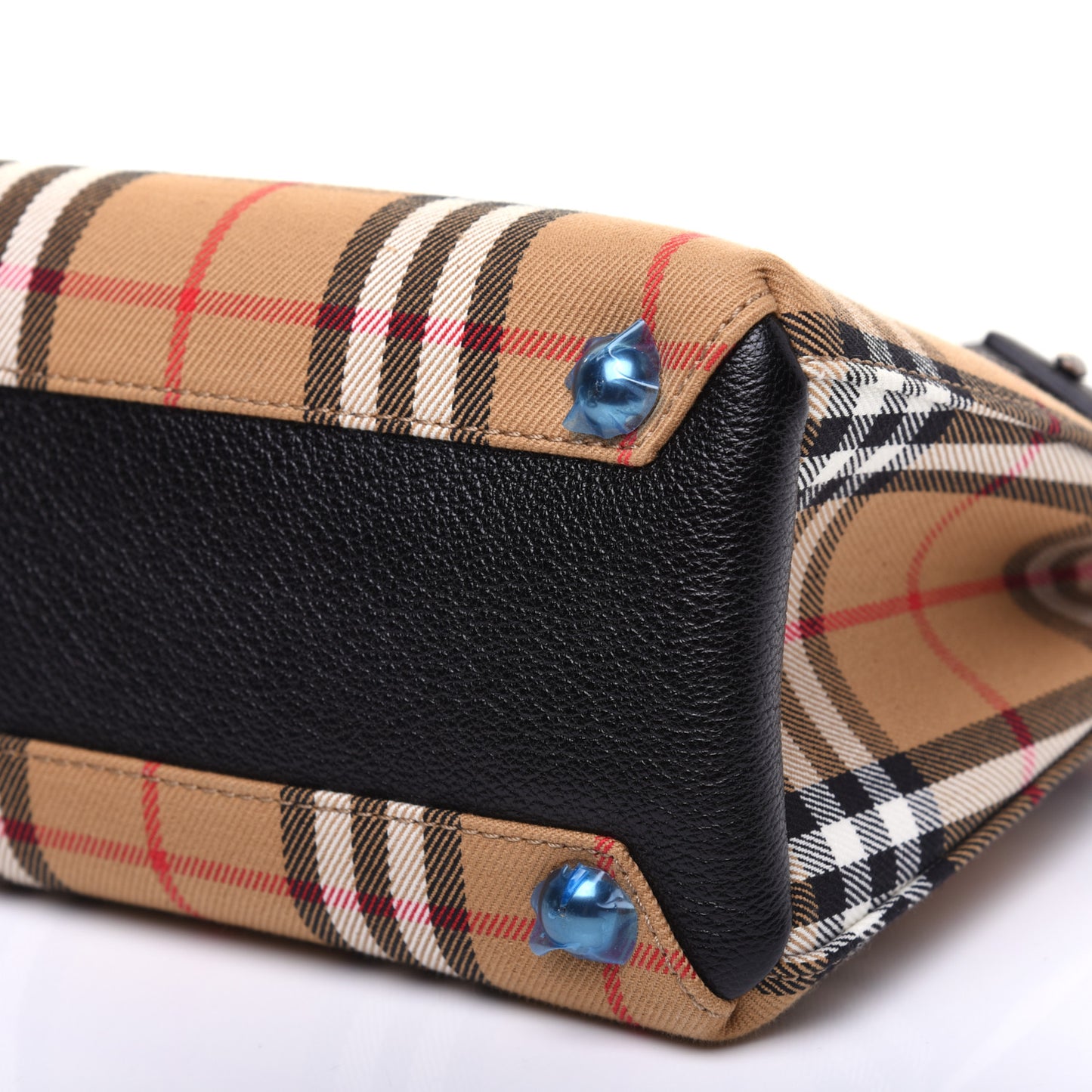 Goatskin Vintage Check Baby Banner Tote Black