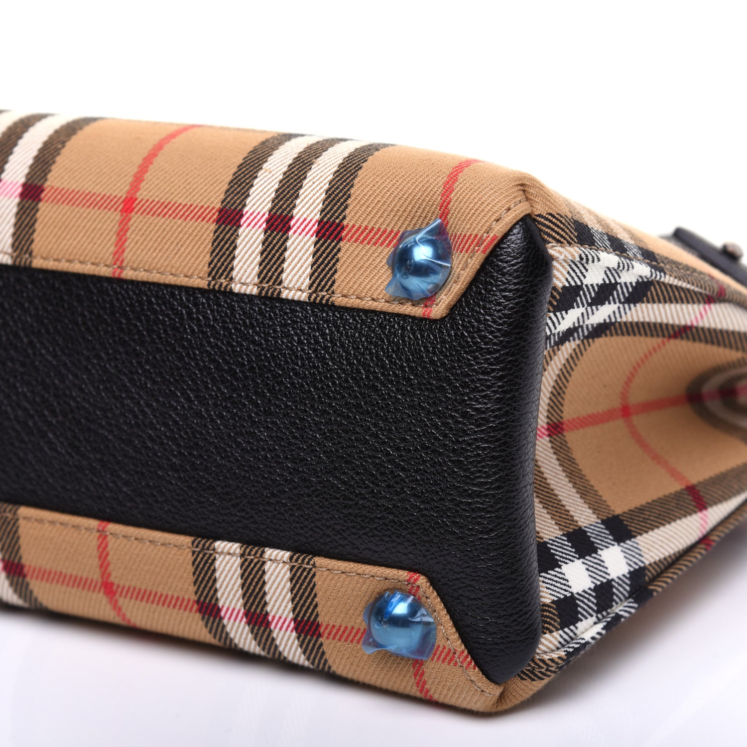 Burberry Goatskin Vintage Check Baby Banner Tote Black 7 of 17