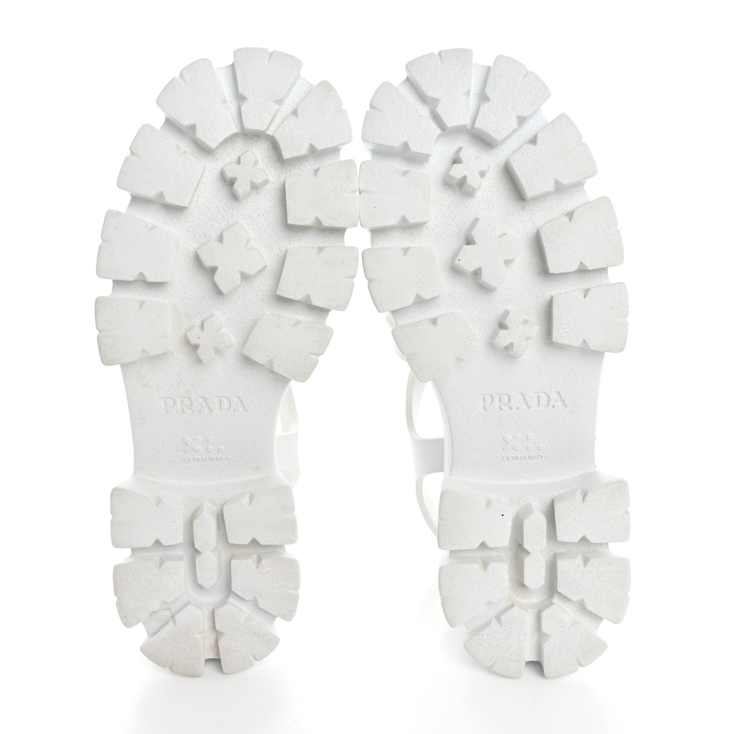 Prada Foam Rubber Metal Triangle Logo Monolith 55mm Cage Sandals 40 White 6 of 10