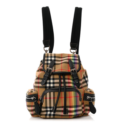 Burberry Vintage Rainbow Check Small Rucksack Backpack Antique Yellow 1 of 11