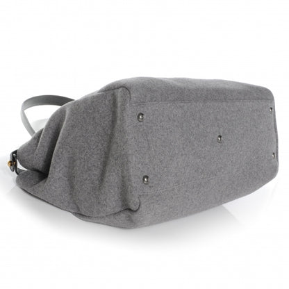 Fendi Flannel Large Peekaboo Iconic Satchel Grey 4 of 9