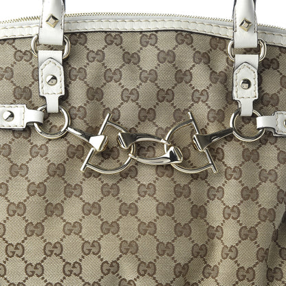 Gucci Monogram Medium Horsebit Nail Boston Off White 12 of 12