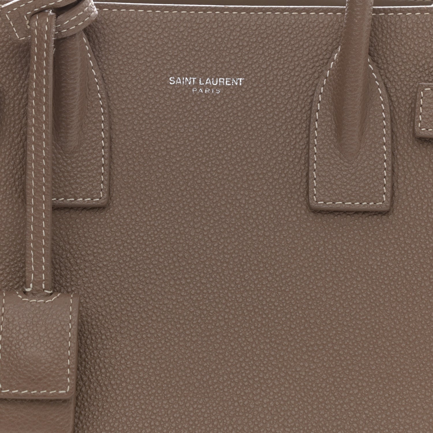 Saint Laurent Grained Calfskin Topstich Baby Sac De Jour Taupe 7 of 20