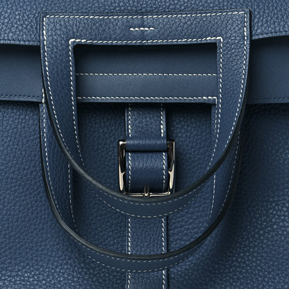 Hermes Taurillon Clemence Halzan 31 Bleu Agate 8 of 10