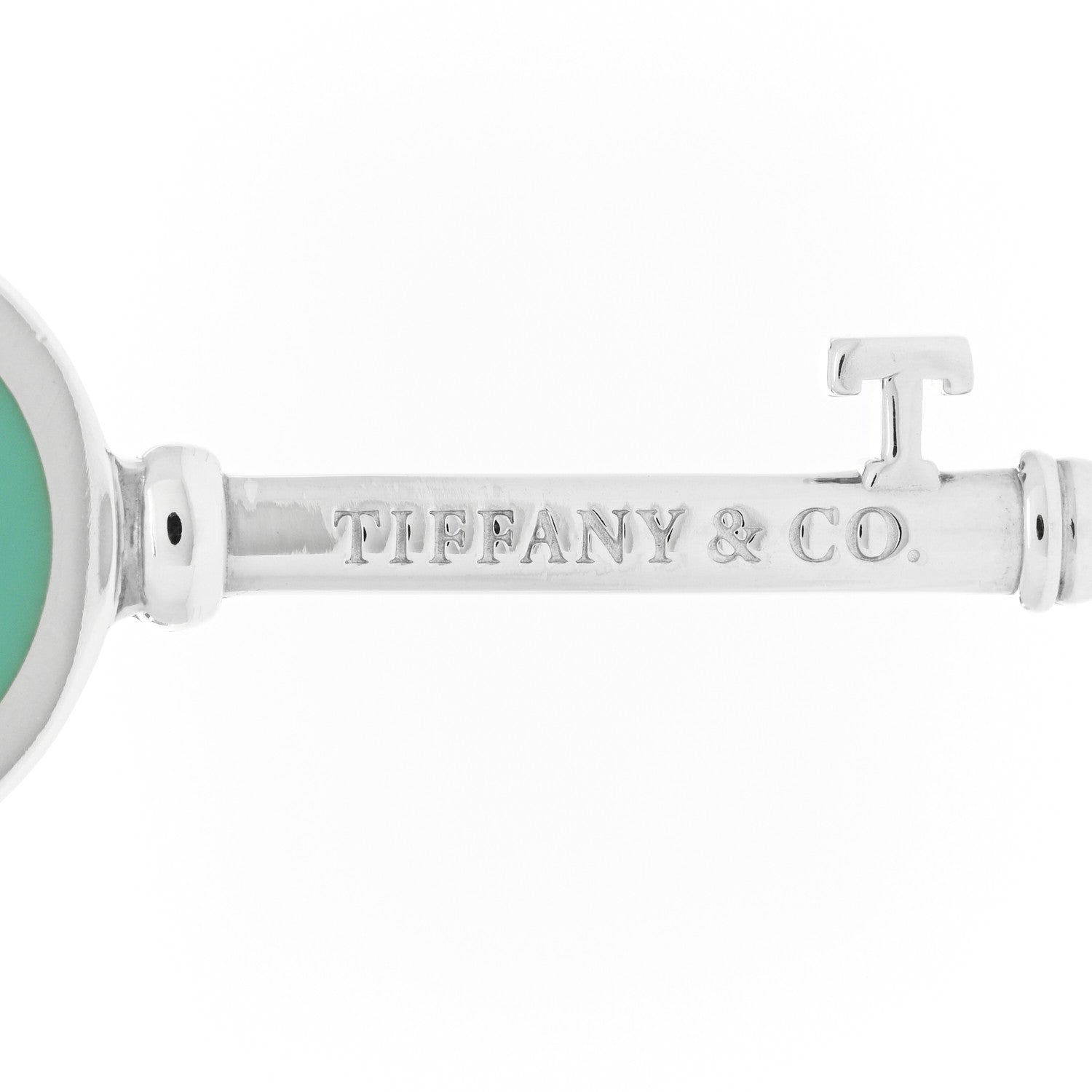 Tiffany Sterling Silver Enamel Heart Key Pendant Blue 4 of 6