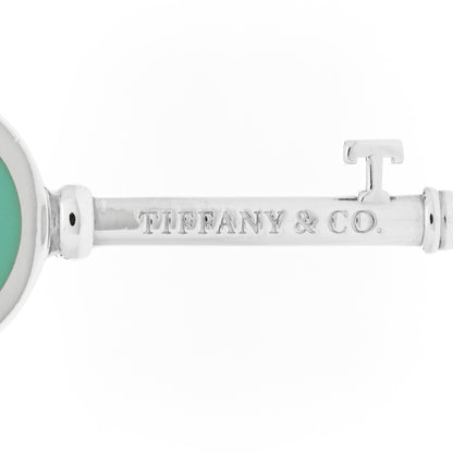 Tiffany Sterling Silver Enamel Heart Key Pendant Blue 4 of 6