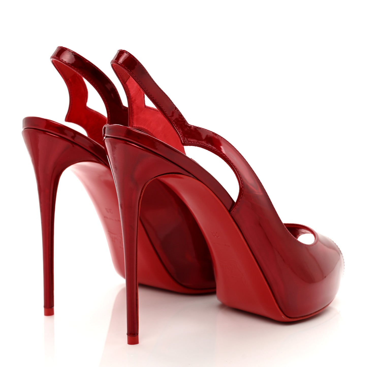 Metallic Hot Chick Slingback Platform Peep Toe 120 Pumps 38 Red