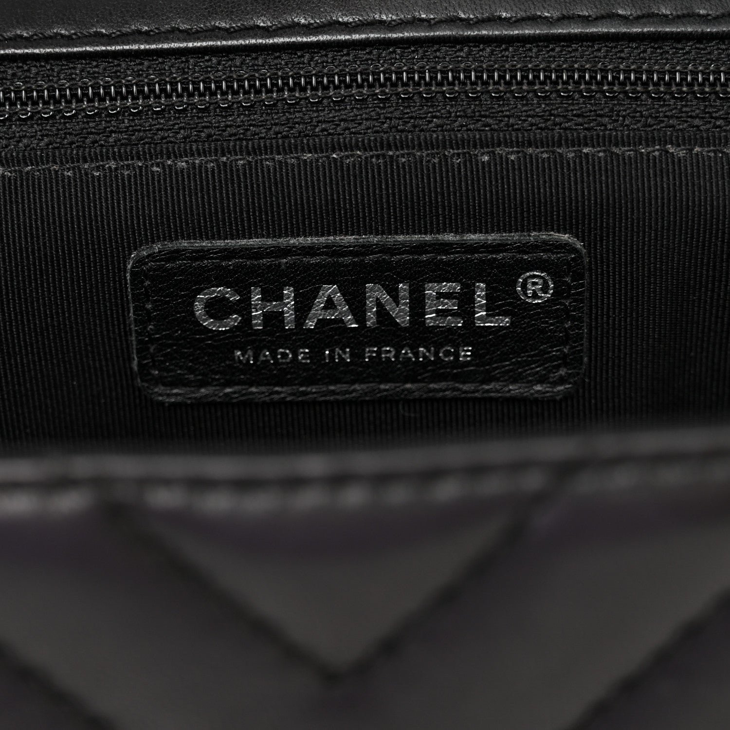 Chanel Lambskin Surpique Chevron Medium Single Flap Black 6 of 11