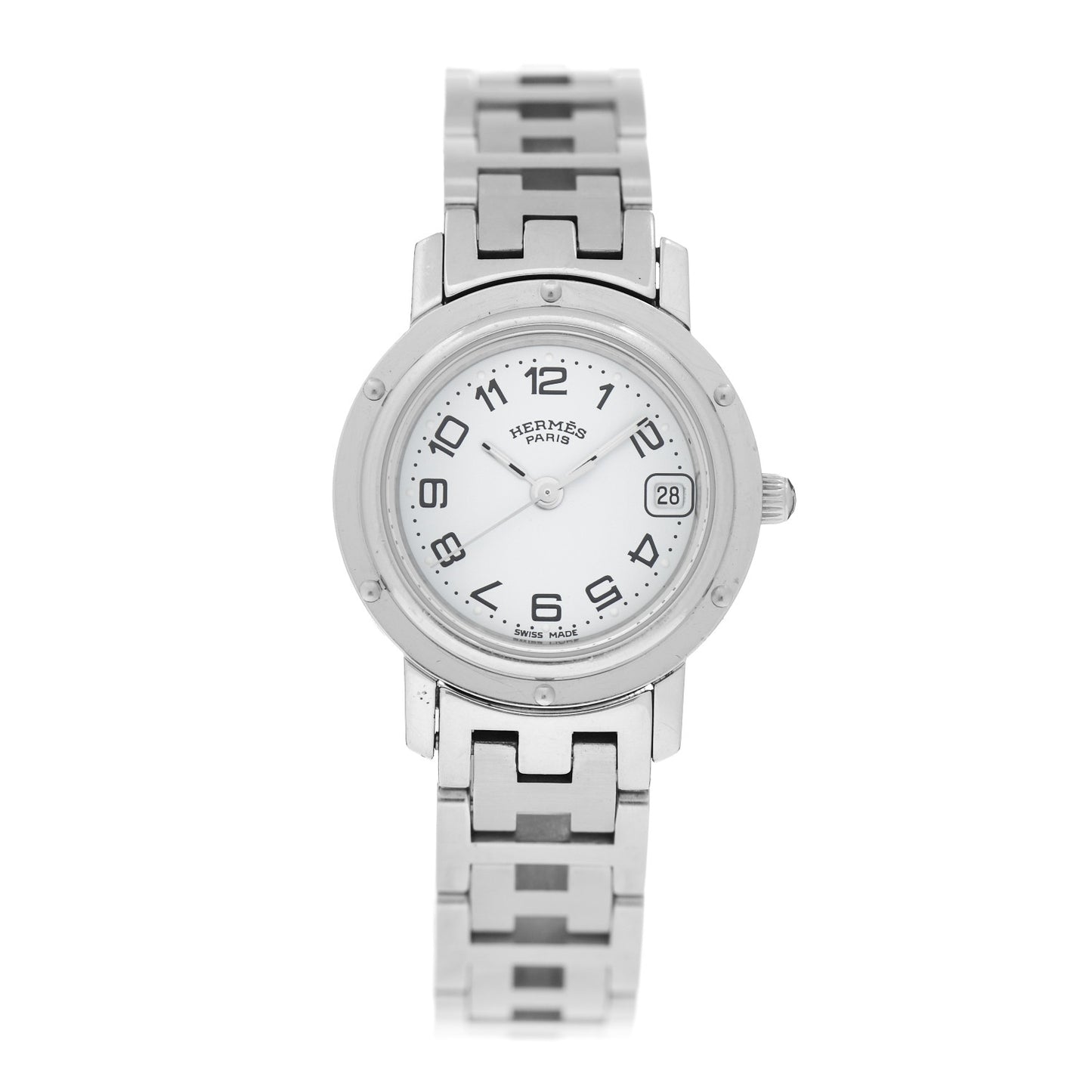 Stainless Steel 24mm Clipper Quartz Watch White