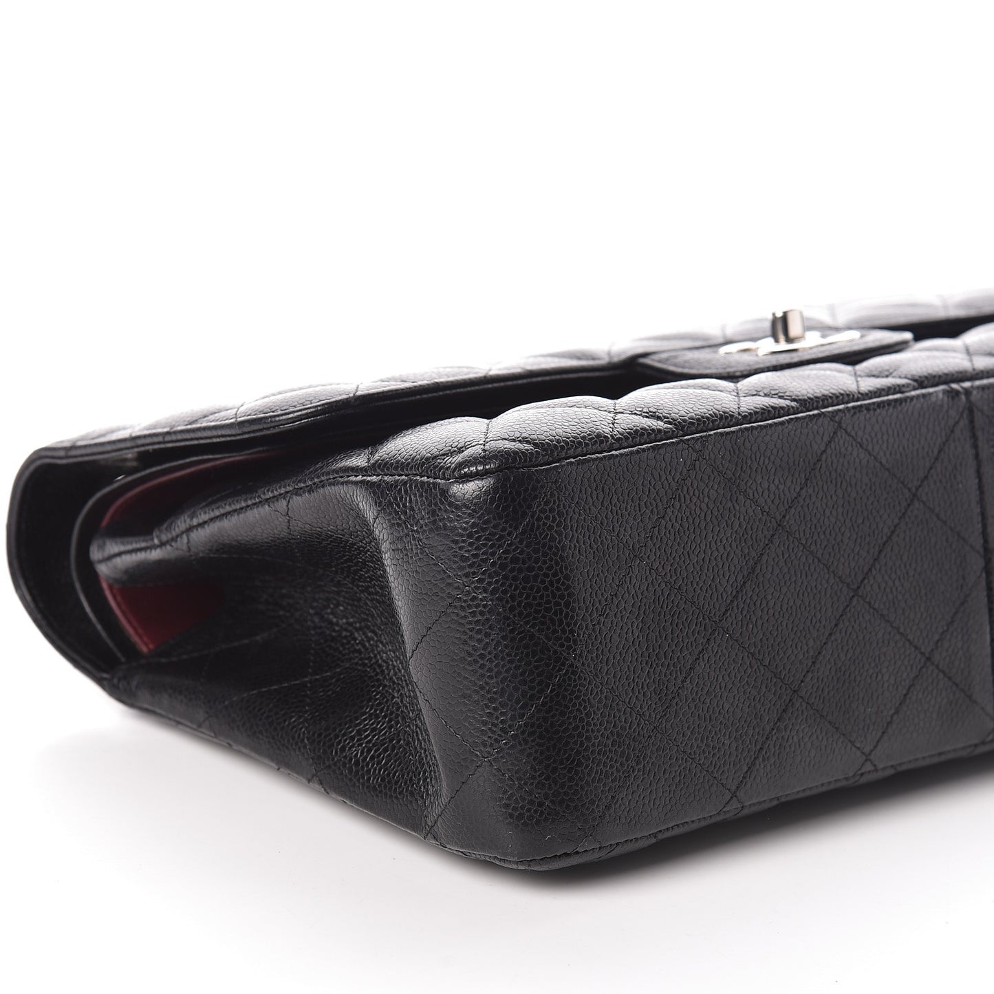 Caviar Quilted Jumbo Double Flap Black