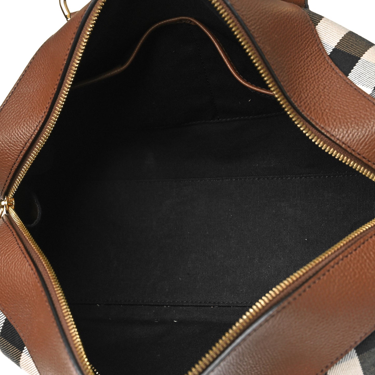 House Check Derby Calfskin Medium Alchester Bowling Bag Tan
