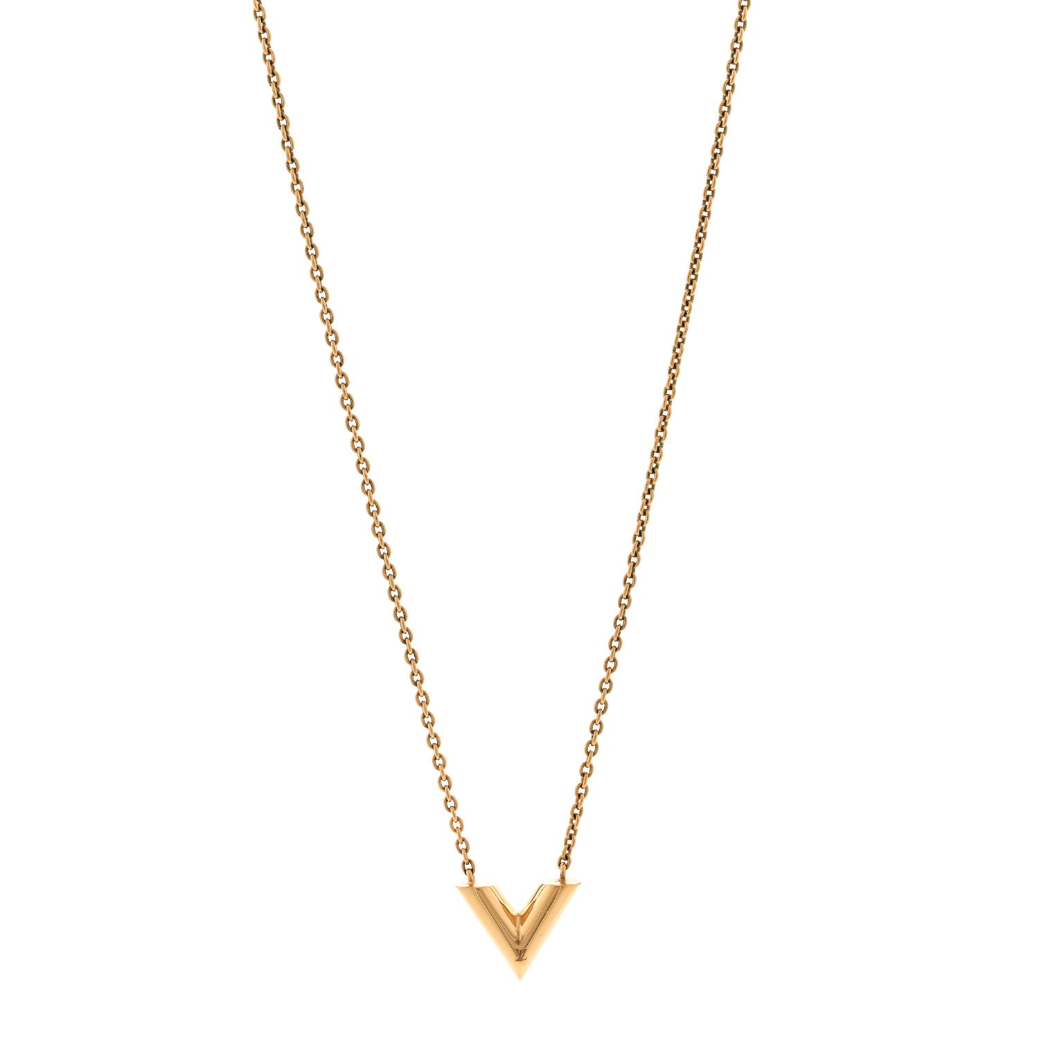 Louis Vuitton Essential V Necklace Gold 1 of 7