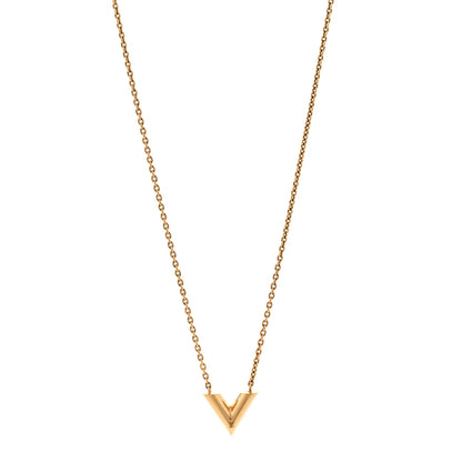 Louis Vuitton Essential V Necklace Gold 1 of 7