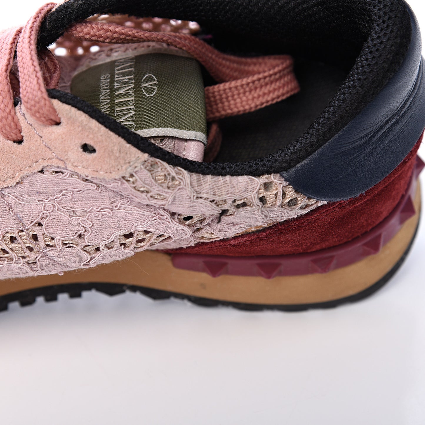 Macrame Lace Suede Womens Rockrunner Sneakers 36 Water Rose Multicolor