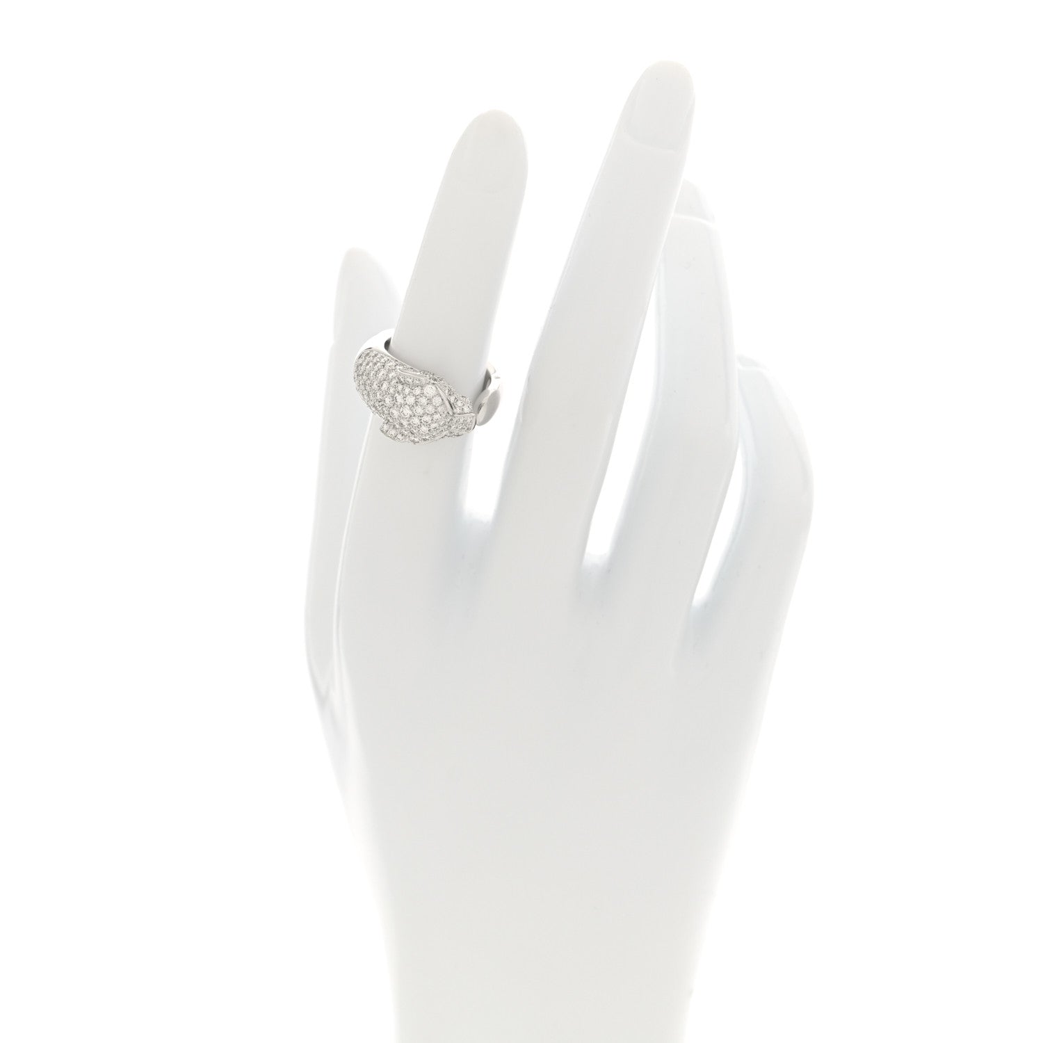 Cartier 18K White Gold Diamond Black Onyx Emerald Panthere De Cartier Ring 50 5.25 2 of 5