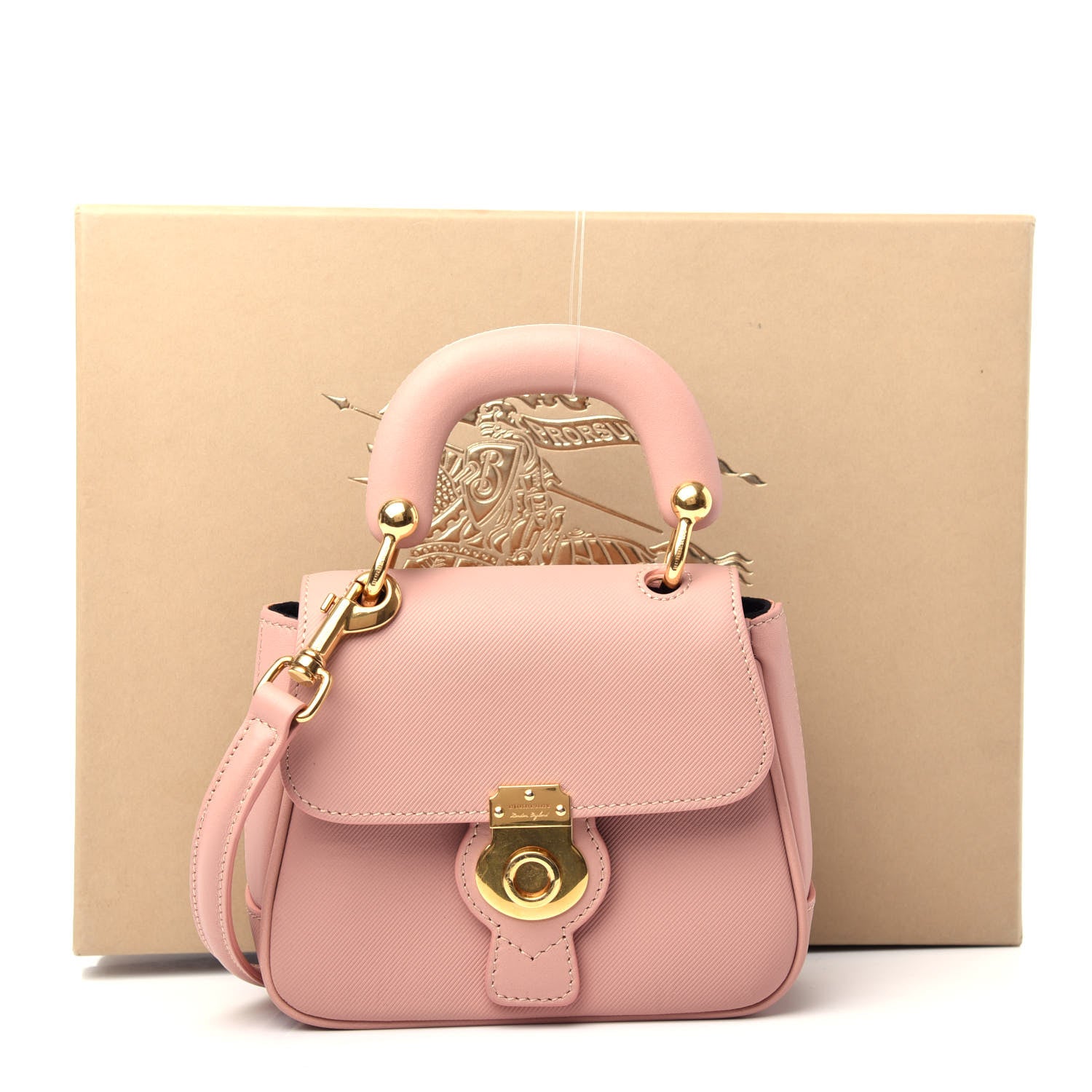 Burberry Trench Calfskin Mini DK88 Top Handle Bag Light Pink 12 of 13
