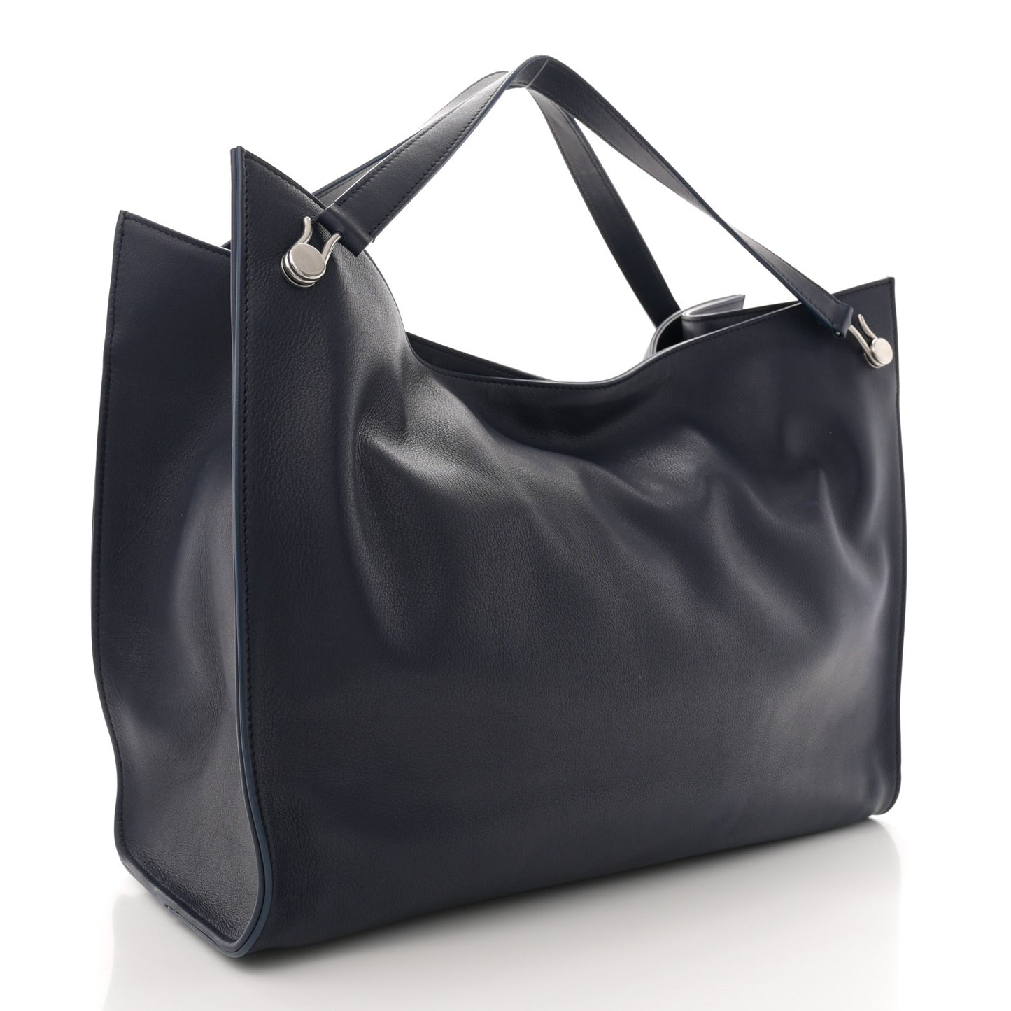 Polished Saddle Calfskin Alexia Bag Marine