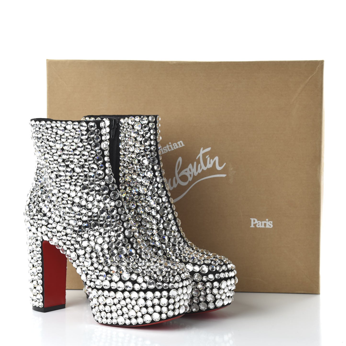 Veau Velours Strass Roxxxy 110 Ankle Boots 39.5 Crystal
