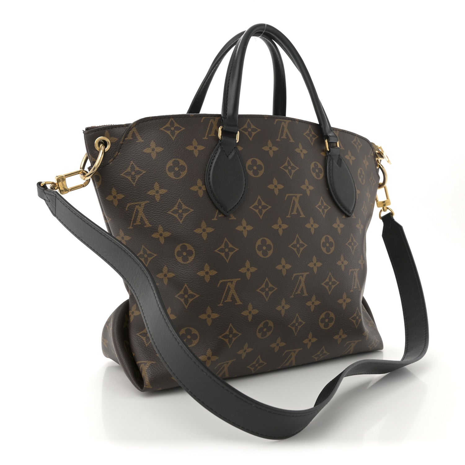 Louis Vuitton Monogram Flower Zipped Tote MM Black 3 of 11