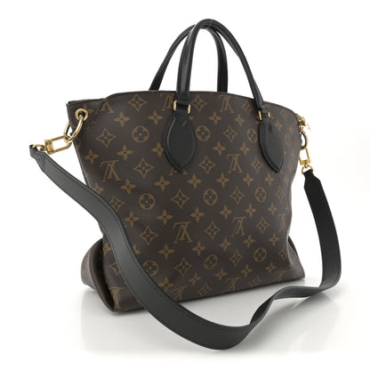 Louis Vuitton Monogram Flower Zipped Tote MM Black 3 of 11
