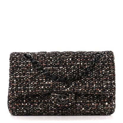 Chanel Tweed Quilted Medium Double Flap Brown 1 of 11
