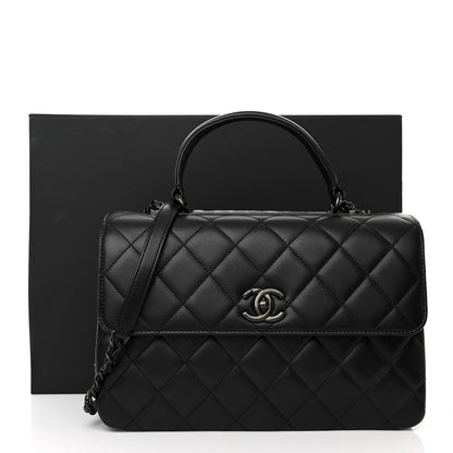Chanel Lambskin Quilted Medium Trendy CC Flap Dual Handle Bag So Black 15 of 15