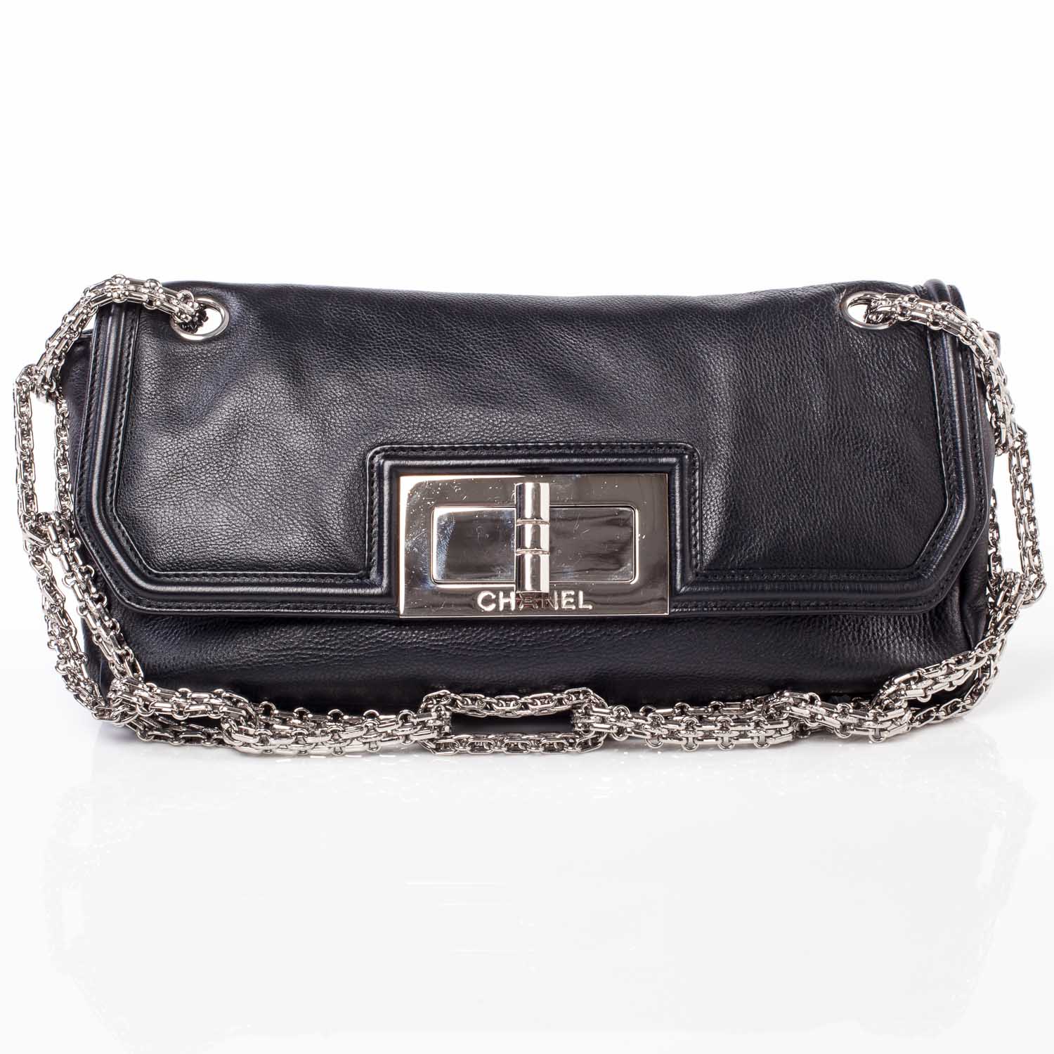 Chanel Leather Mademoiselle Lock Flap Bag Black 1 of 9