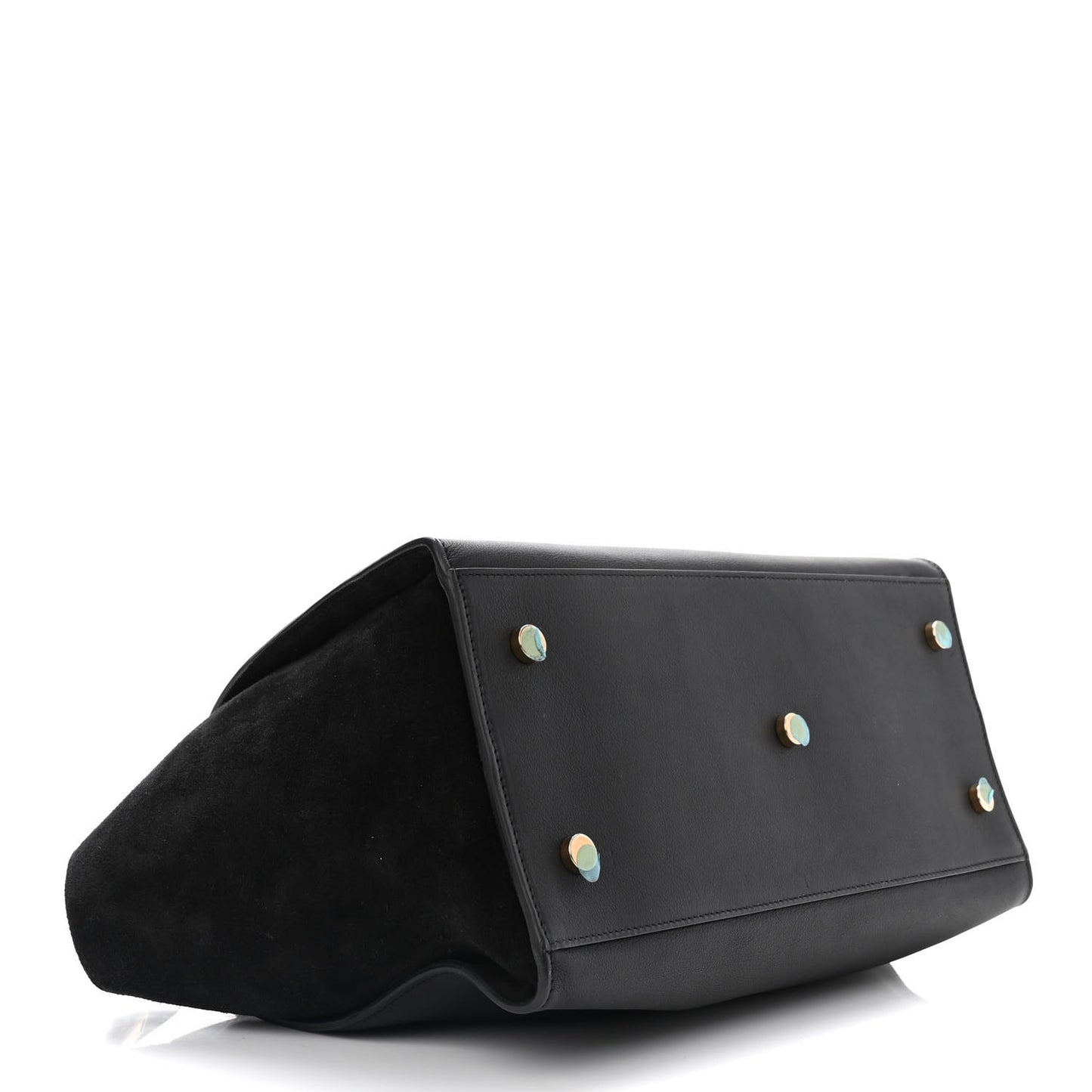 Calfskin Suede Small Monogram Downtown Cabas Black