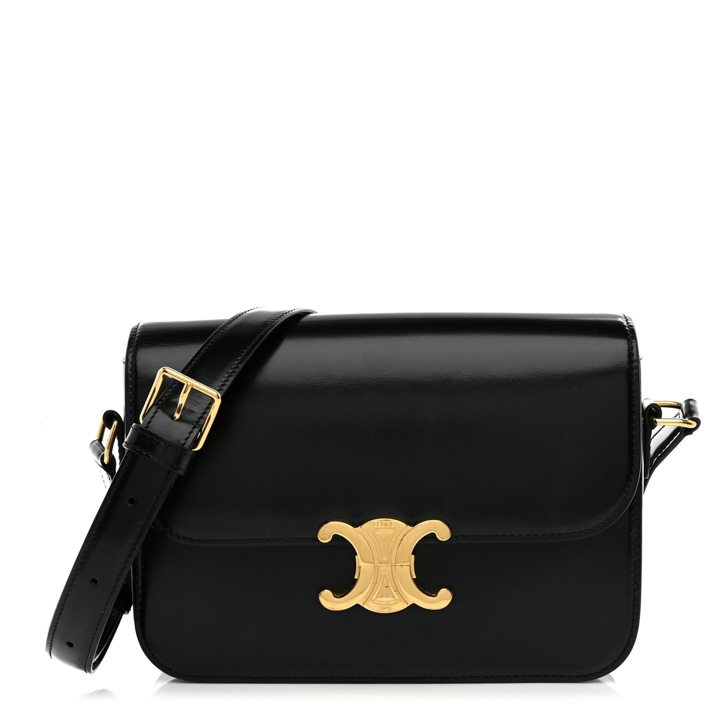 Shiny Calfskin Medium Triomphe Black