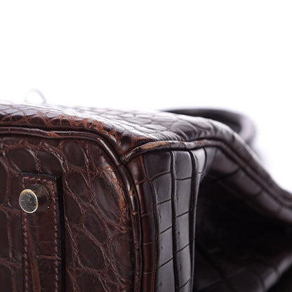 Hermes Matte Crocodile Birkin 35 Chocolate 31 of 37