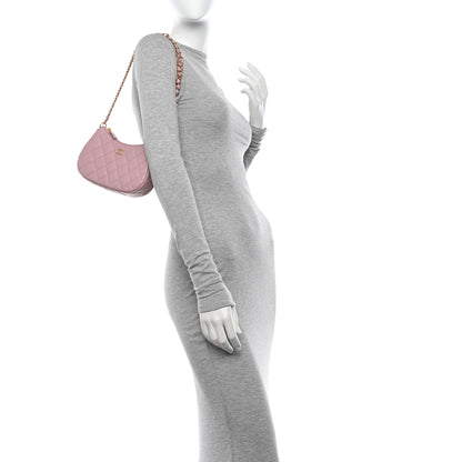 Chanel Shiny Crumpled Calfskin Quilted Enamel Heart Hobo Light Pink 2 of 11