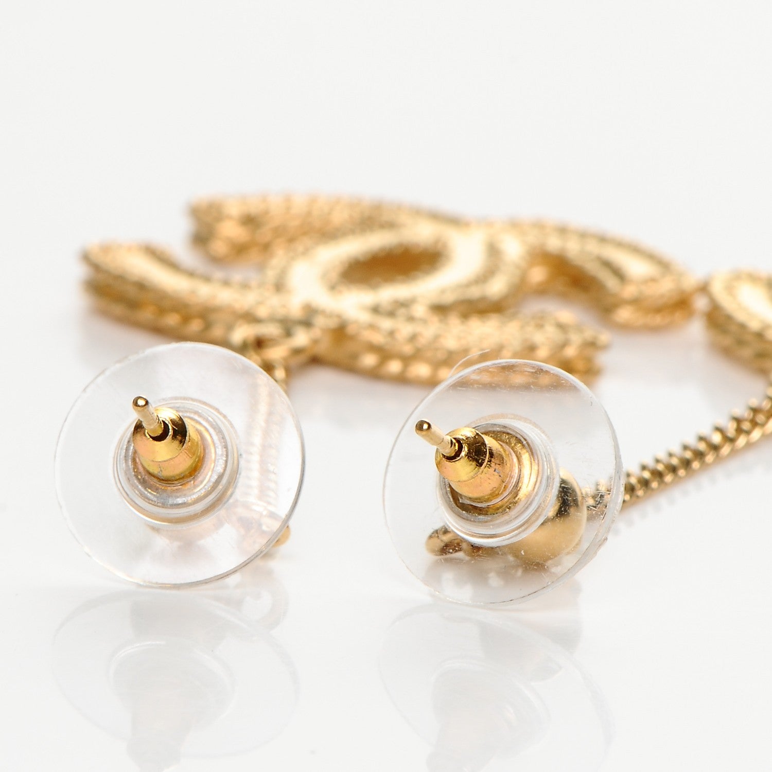 Chanel CC Drop Earrings Gold 4 of 4